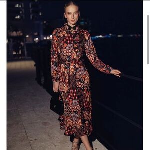 Bliss Label Elegant Multicolor Patterned Dress